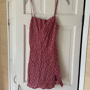 Verge girl red mini dress with slit front